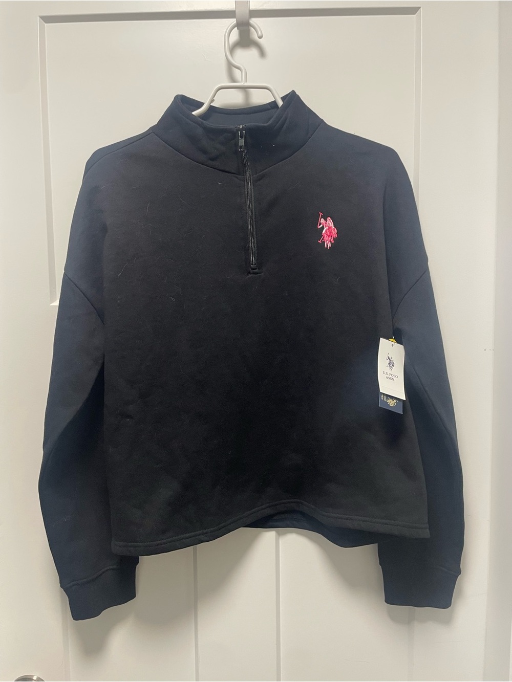 U.S. Polo Assassin Black Quarter-Zip Sweatshirt NWT